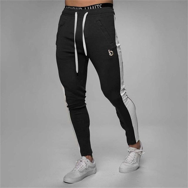 Men Joggers Casual Pants Fitness Pants Bottoms Skinny Sweatpants Trousers Black Gyms Jogger Sweat Pants