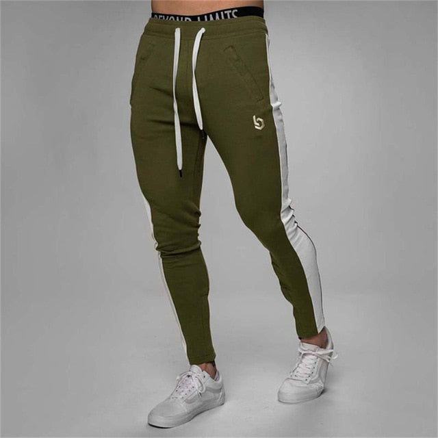 Men Joggers Casual Pants Fitness Pants Bottoms Skinny Sweatpants Trousers Black Gyms Jogger Sweat Pants