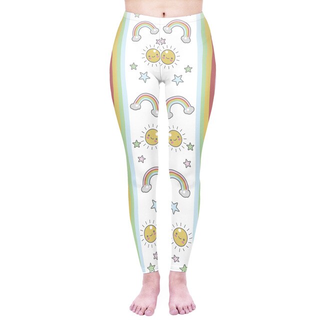 Fashion Women Legging Pink Tropics Printing With Multicolor Pattern Leggins High Elasticity Legins Fitness Pants Leggings