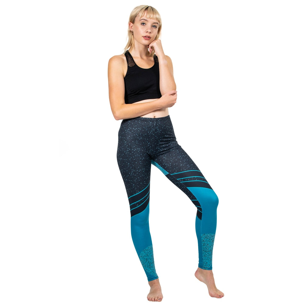 Women Legging Starry Sea Love Printing leggins High Waist Punk Leggings Color Legins Slim Fitness Pants