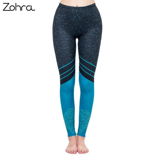 Women Legging Starry Sea Love Printing leggins High Waist Punk Leggings Color Legins Slim Fitness Pants